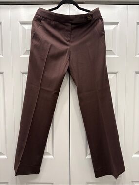 EUC Tory Burch Tailored Deep Chocolate Brown Wide-Leg Wool Trousers